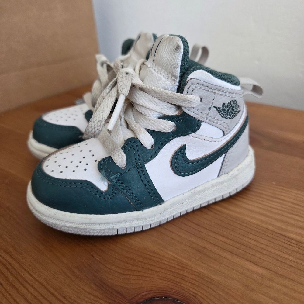 Nike Air Jordan Baby Toddler Shoes Mid Sneakers Green White US 5 C